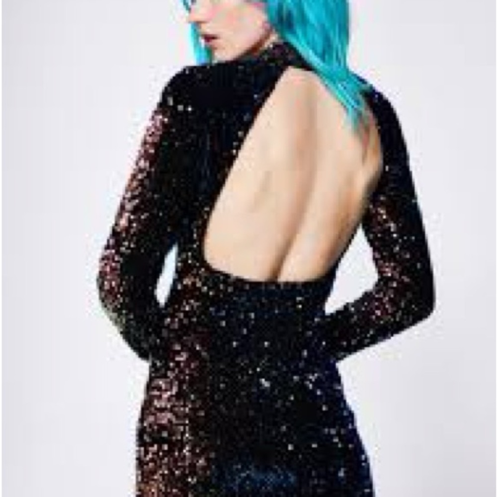 Motel Rocks Sequin Long Sleeve Mini Dress - Picture 4 of 8